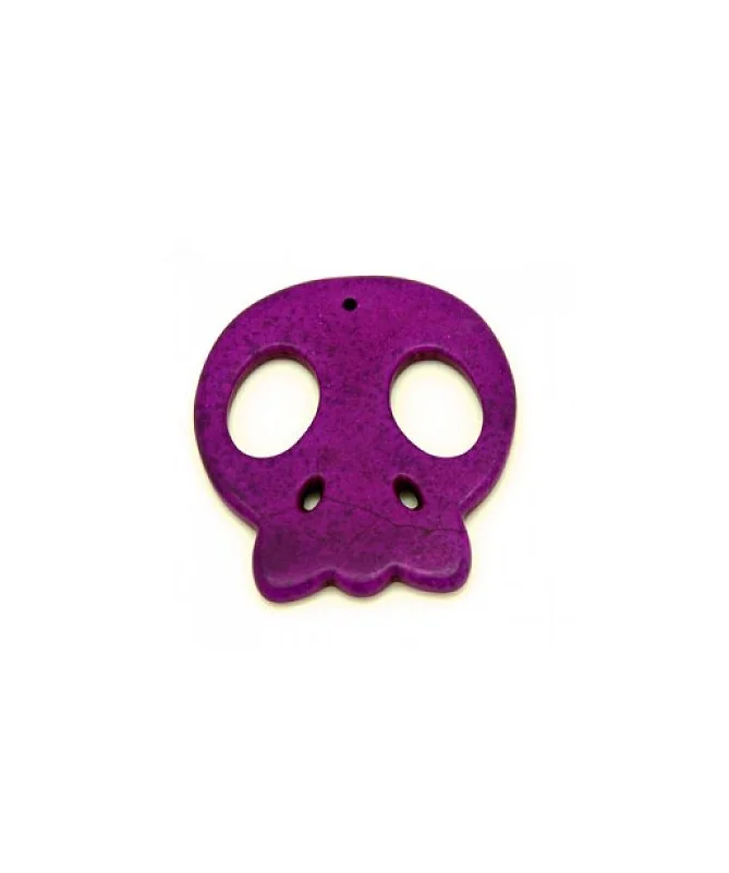 Calavera Howlita Plana Grande, 54x48mm Púrpura