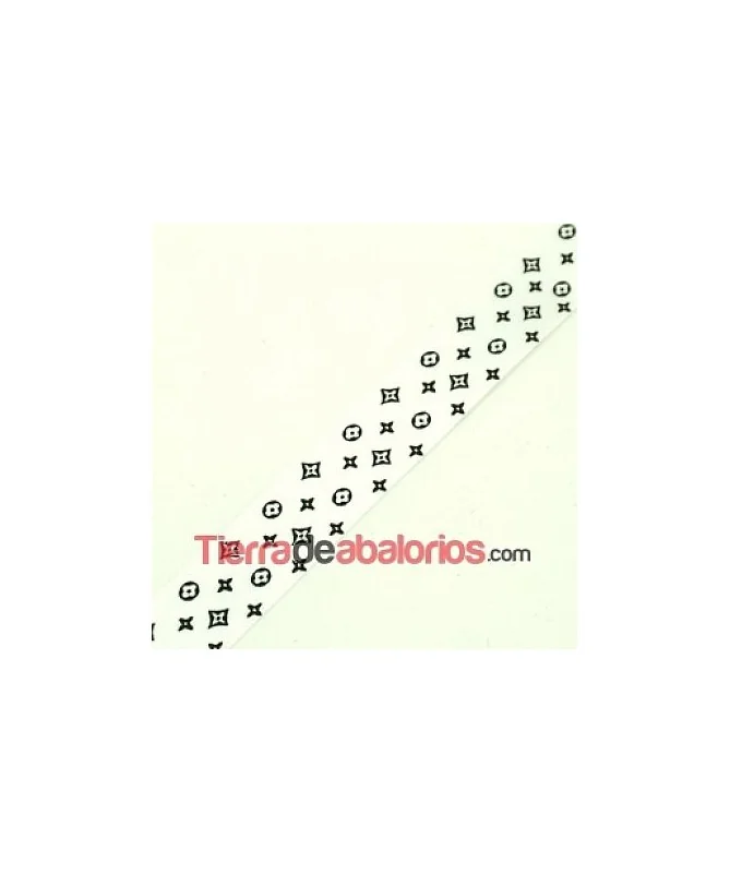 Lazo Satin 15mm Blanco Estampado