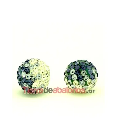 Bola Shamballa 10mm Agujero 1,2mm Violeta/Cristal