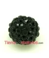 Bola Shamballa 8mm Agujero 1mm Negra