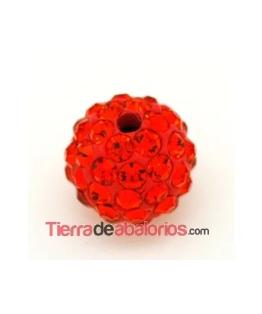 Bola Shamballa 8mm Agujero 1mm Naranja