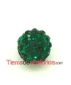 Bola Shamballa 8mm Agujero 1mm Esmeralda