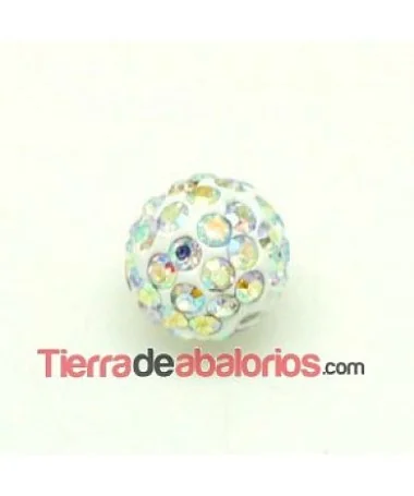 Bola Shamballa 6mm Agujero 1mm Cristal AB