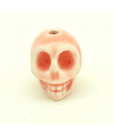 Calavera de Cerámica 13x11mm Agujero 2mm Rosa