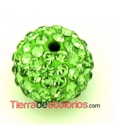 Bola Shamballa 10mm Agujero 1mm Peridot