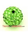 Bola Shamballa 10mm Agujero 1mm Peridot