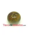 Resina Bola Achatada 15x12mm Agujero 1,8mm Ojo de Tigre