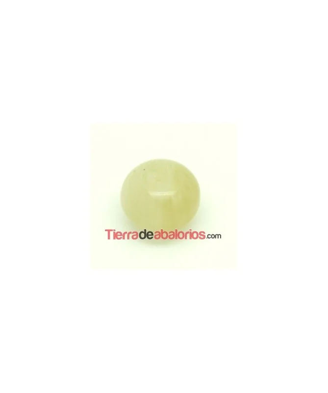 Resina Bola Achatada 15x12mm Agujero 1,8mm Marfil