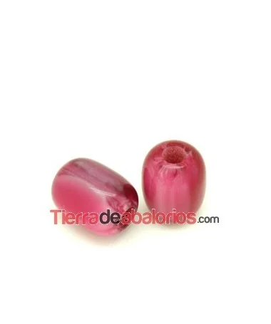 Resina Barril de 18x14mm Agujero 5mm Fucsia Resina Barril de 18x14mm Agujero 5mm Fucsia
