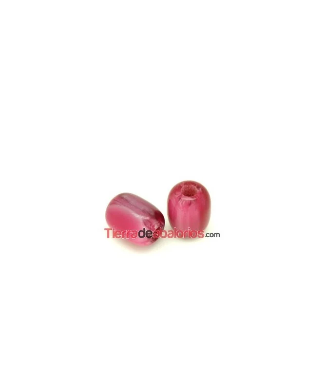 Resina Barril de 18x14mm Agujero 5mm Fucsia