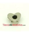 Corazón 11x9mm Agujero 6x2,5mm Plateado, Swarovski Jet