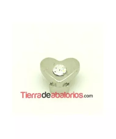 Corazón 11x9mm Agujero 6x2,5mm Plateado, Swarovski Cristal Corazón 11x9mm Agujero 6x2,5mm Plateado, Swarovski Cristal