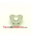 Corazón 11x9mm Agujero 6x2,5mm Plateado, Swarovski Cristal