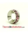 Rondel con Strass 10mm Agujero 4mm Light Amethyst