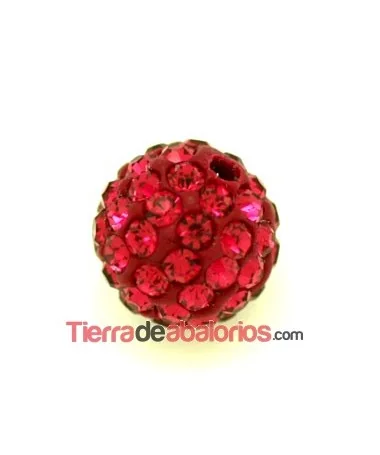 Bola Shamballa 10mm Agujero 1mm Fucsia