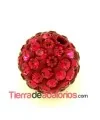 Bola Shamballa 10mm Agujero 1mm Fucsia