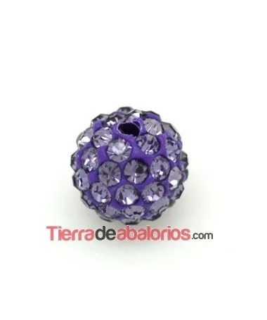 Bola Shamballa 8mm Agujero 1mm Tanzanite