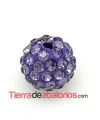 Bola Shamballa 8mm Agujero 1mm Tanzanite