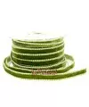 Lazo Terciopelo 10mm Olivine Pespunte Blanco