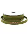 Lazo Gros Grain 10mm, Verde Khaki Pespunte Granate