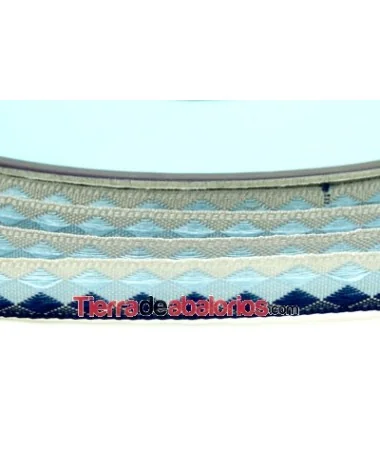 Lazo 9mm Rombos Azules Degradee Lazo 9mm Rombos Azules Degradee