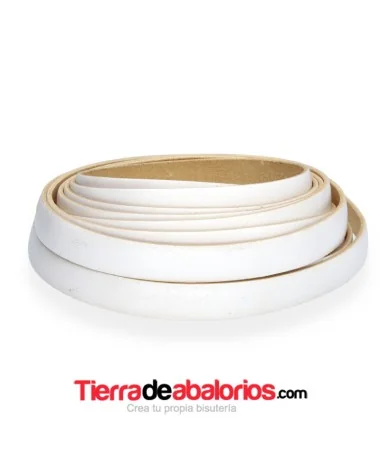 Cuero Plano Vaquetilla 13x2mm, Blanco Cuero Plano Vaquetilla 13x2mm, Blanco