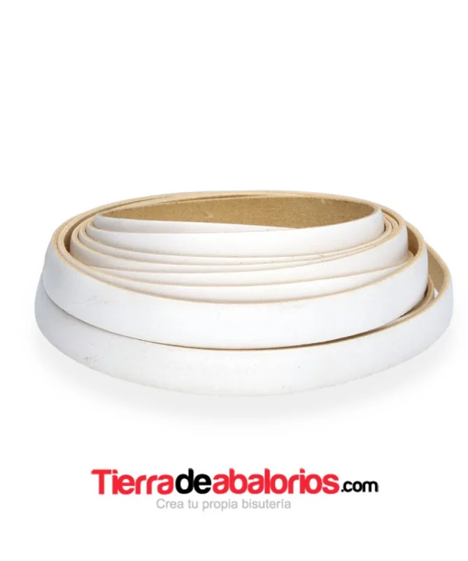 Cuero Plano Vaquetilla 13x2mm, Blanco