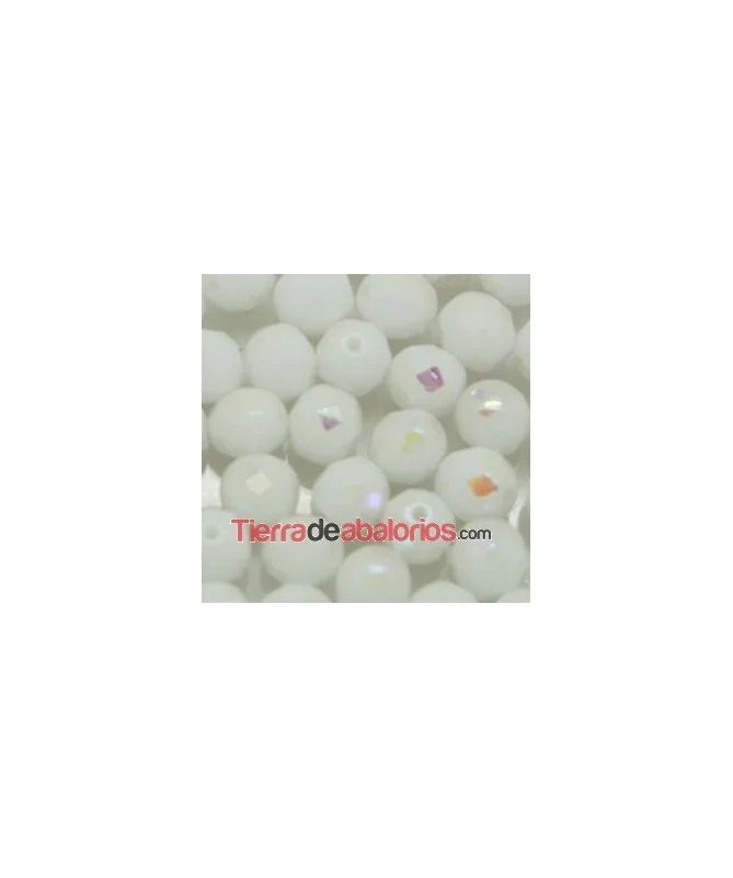 Facetada 8mm Blanco Mate AB