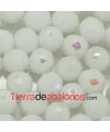 Facetada 8mm Blanco Mate AB