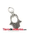 Colgante Mano de Fatima 19x12mm con Anilla, Plata de Ley