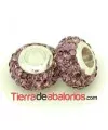 Bola Rondel con Casquilla 12x8mm Agujero 4mm Amatista Claro