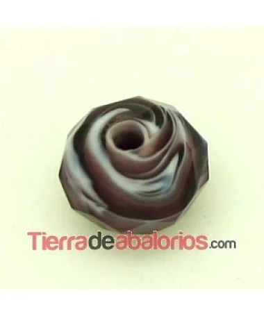 Bola Briolette 12x9mm Agujero 1,5mm Amatista y Blanco