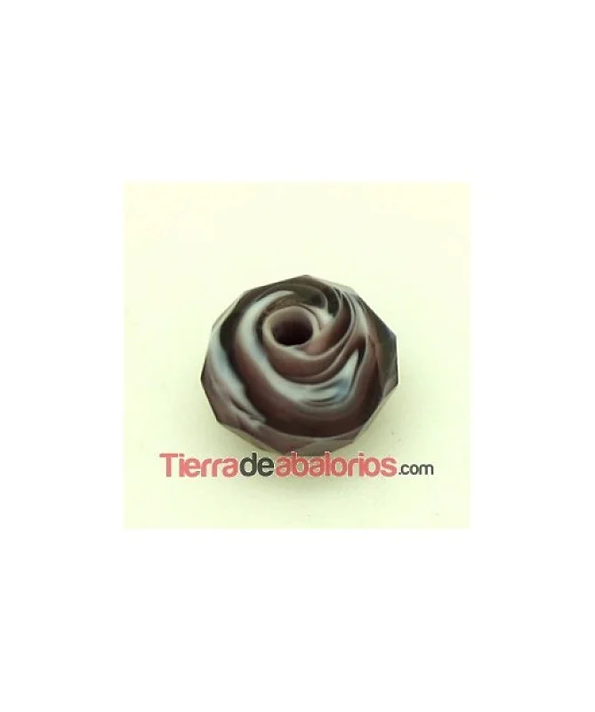 Bola Briolette 12x9mm Agujero 1,5mm Amatista y Blanco