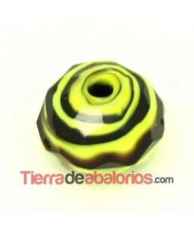 Bola Briolette 12x9mm Agujero 1,5mm Amarillo y Negro