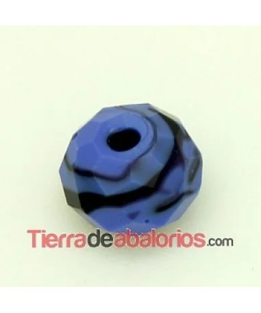 Bola Briolette 12x9mm Agujero 1,5mm Azul y Negro
