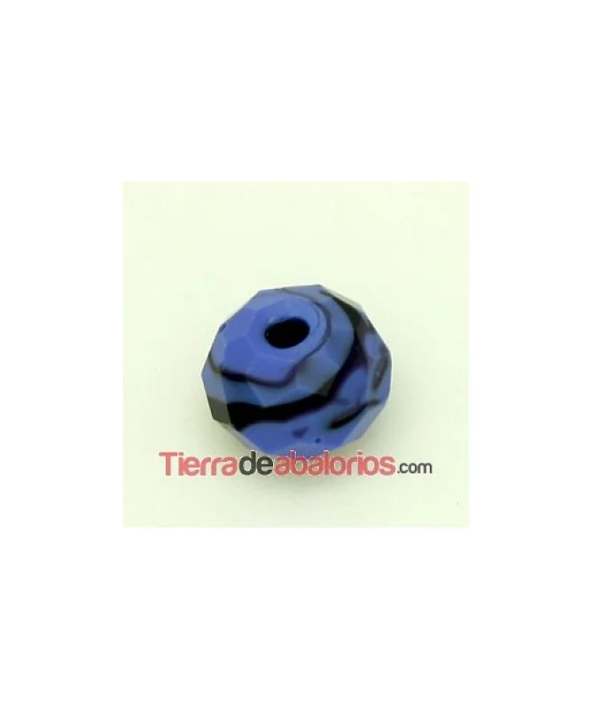 Bola Briolette 12x9mm Agujero 1,5mm Azul y Negro