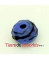 Bola Briolette 12x9mm Agujero 1,5mm Azul y Negro