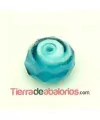 Bola Briolette 12x9mm Agujero 1,5mm Aquamarine y Blanco