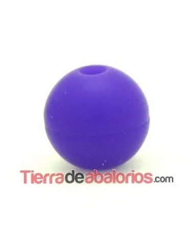 Bola de Caucho 10mm Agujero 2mm Púrpura