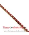 Cadena Dorada con Swarovski SS8 Dark Red Coral