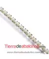 Cadena Plateada con Swarovski SS8 White Opal