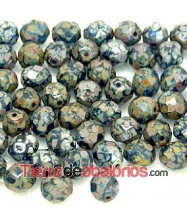 Facetada 8mm Capri Blue Picasso