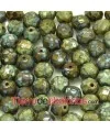 Facetada 8mm Opaque Dark Olivine Picasso