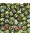 Facetada 8mm Opaque Dark Olivine Picasso