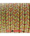 Cordón de Algodón Trenzado Plano 10x2mm Beige y Neón