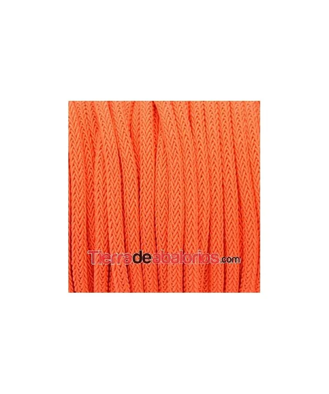 Cordón de Poliester Trenzado 8mm Naranja Neón