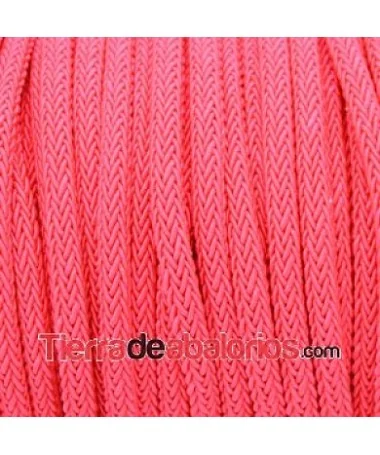 Cordón de Poliester Trenzado 8mm Fucsia Neón Cordón de Poliester Trenzado 8mm Fucsia Neón