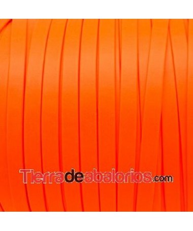 Tira de Cuero Doblada 10mm, Naranja Flúor (metro)