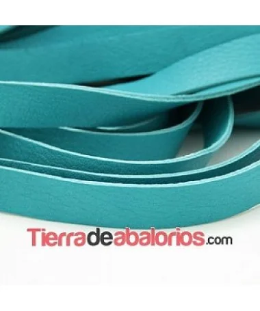 Cuero Plano Piel Dream 13x2mm, Verde Turquesa