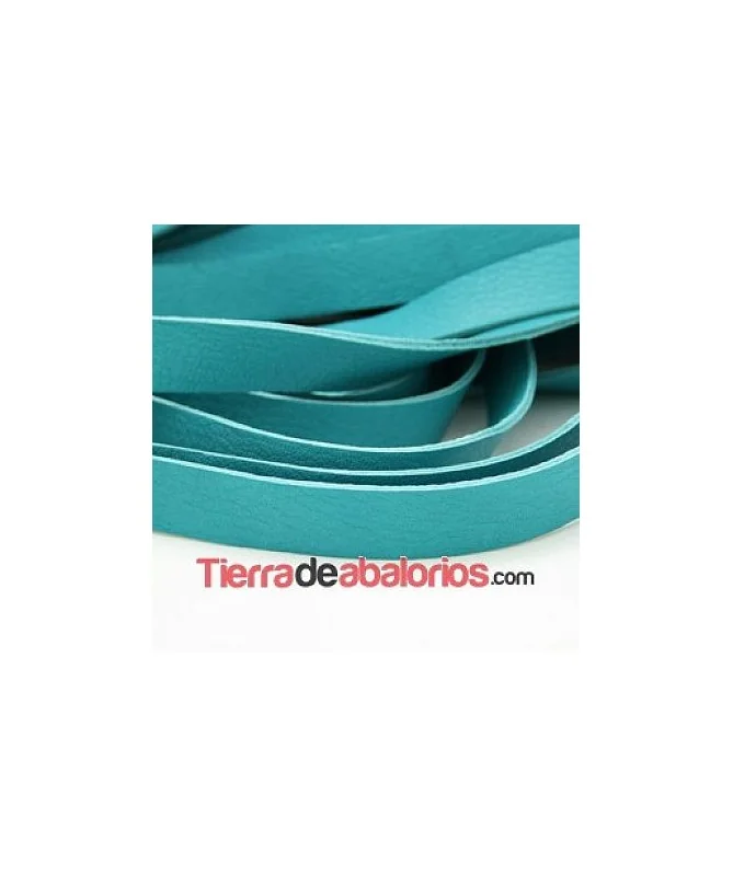 Cuero Plano Piel Dream 13x2mm, Verde Turquesa